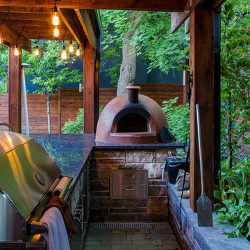 Built-in Pizza Oven and Barbecue