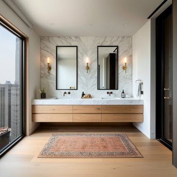 White Oak Floating Bathroom Vanity | Modern Minimalist Cabinet