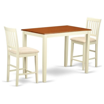 3-Piece Counter Height Dining Room Set, Pub Table And 2 Kitchen Chairs