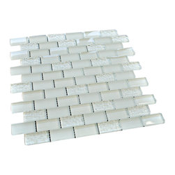 Snow White Crystal Subway Glass Mosaic Tiles Collection - Home Accessories & Decor