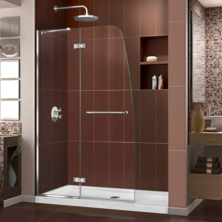 DreamLine Aqua Ultra 45" W x 72"H Frameless Hinged Shower Door, Chrome