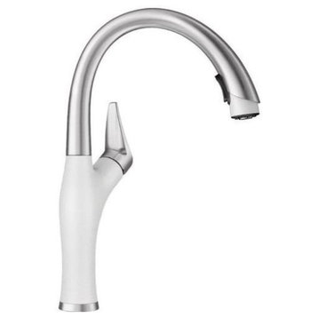 Blanco Artona 1.5 GPM Kitchen Faucet, White/Stainless