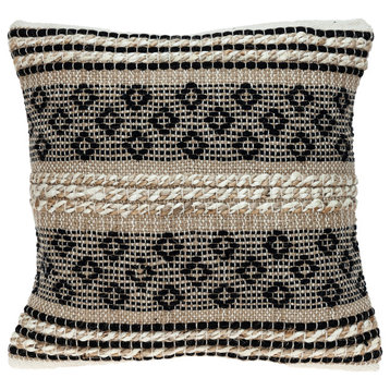 Parkland Collection Nate Transitional Beige Throw Pillow