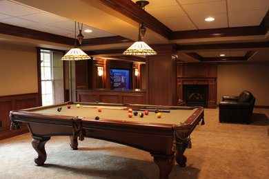 Elegant basement photo in Cleveland