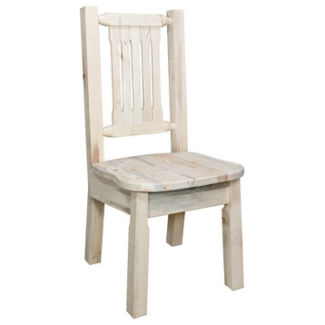 Montana Log Wood Side Chair With Ergonomic Wooden Seat MWHCKSCNV