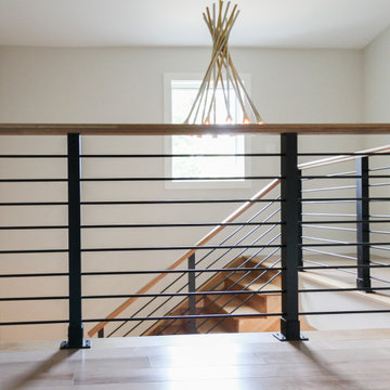 Project #71 | Modern Hickory Staircase with Horizontal Balustrade