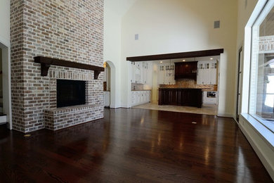 Photo of a traditional family room in Houston.