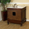 Ashby White Single Vanity, Walnut With Marble Vanity Top, White