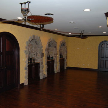Olde English Aged Plaster Finish throughout an entire Lower Level in Virginia