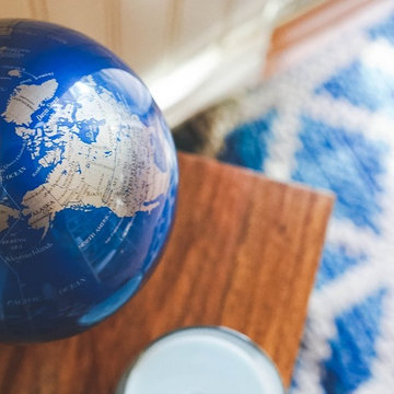 Cobalt Blue and Silver MOVA Globe