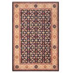 Bareens Designer Rugs - Oriental Ziegler Arcelia Blue Tan Hand-Knotted Wool Rug - 6'1'' x 8'8'' - Enhance the ambiance of your home with this magnificent Persian-influenced Turkish hand-knotted rug made by skilled artisans capable of creating the most exceptional vegetable dyes and hand-spun wool. This exquisite handmade rug is a one-of-a-kind Peshawar Kafkaz, otherwise identified as Chobi, Chobi Peshawar, Oushak, or Ziegler rug. These handmade rugs are crafted in Pakistan utilizing superior-quality wool imported from Australia, New Zealand, and Korea in two types of weaves: the Persian weave and the Mori weave. This rug is meticulously crafted by hand using the finest natural vegetable dyes extracted from local plants. The artisans use a blend of hand-spun local and fine merino wool, resulting in a rug with a compelling texture, higher lanolin content, and longer staple. The artisans occasionally incorporate natural or artificial silk into the pile to enhance specific motifs. The finished product is an awe-inspiring execution of flawless design and an understated palette that exudes elegance.