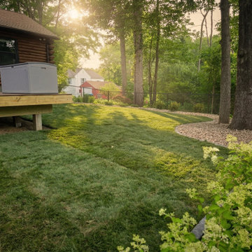 Colonie Sod Installation Backyard Wood House