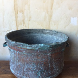 Antique Copper Bucket - Decorative Accents