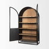 Sloan 47.5L x 18.0W x 85.5H Dark Wood WithBlack Metal Frame Arch Cabinet