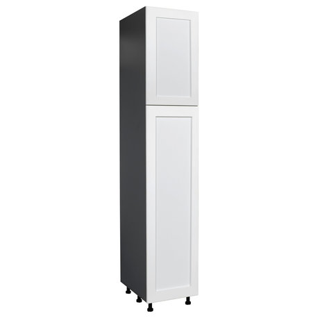 18 x 96 Utility Cabinet-Double Door-with Shaker White Matte door