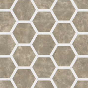 Marcotto Panal Terra With Calacatta Gold Picket Porcelain Floor and Wall Tile