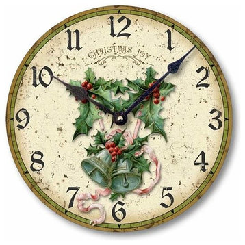Vintage-Style Christmas Clock, 12 Inch Diameter