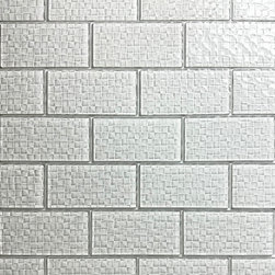 Abolos - Metro Cubes 3"x6" Textured Glass Subway Tile,Glossy Snow White, Set of 96 - Wall And Floor Tile