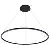 51" Tania LED Circular Chandelier, Adjustable Suspension Fixture, Black