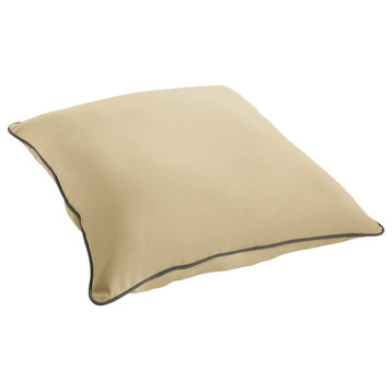Sunbrella Outdoor Corded Floor Pillow Single, Canvas Antique Beige