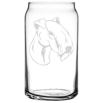Lakeland Terrier Dog Themed Etched All Purpose 16oz. Libbey Can Glass