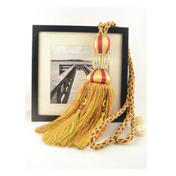 7 Colors QYM25 Polyester and Acrylic Curtain Tassel Tie Backs in Yellow Color - Window Treatment Accessories