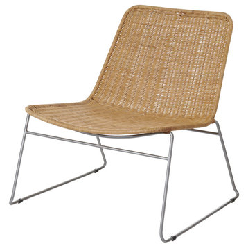 Larsen Rattan Lounge Chair, Golden Tone