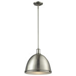 Z-LITE - Z-LITE 710P13-BN 1 Light Pendant - Z-LITE 710P13-BN 1 Light Pendant, Brushed NickelThe simple vintage design of the Mason family is a warm welcome to any style in your home. Available in bronze, olde bronze, brushed nickel and chrome finishes. 13?ö pendants with metal and matte opal shades include a frosted glass diffuser.Collection: MasonFrame Finish: Brushed NickelFrame Material: SteelShade Finish/Color: Brushed NickelShade Material: SteelDimension(in): 13(W) x 12.9(H)Chain Length(in): 3x12" + 1x6" + 1x3" RodsCord/Wire Length(in): 110"Bulb: (1)100W Medium base,Dimmable(Not Included)UL Classification/Application: CUL/cETLu/Dry