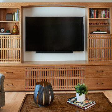 Built-In Media Cabinet with Asian Influence