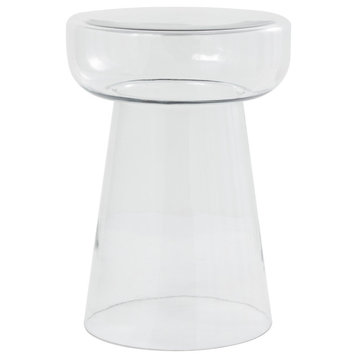 Contemporary Clear Glass Accent Table 563888