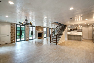 Example of a trendy living room design in Houston