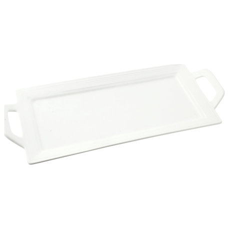 Whittier Embossed Rectangular Handled Platter, Set of 2