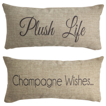 Champagne Wishes Celebration Party Reversible Pillow