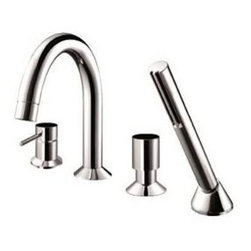 Fantini 1865U Cafe Deck-Mount Single-Control Tub Faucet with Handshower - Bathtub Faucets