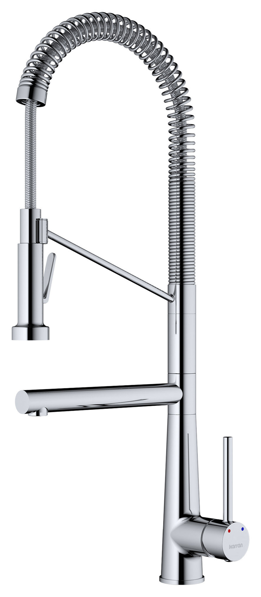 Karran Tumba Single-Handle Pull-Down Sprayer Kitchen Faucet, Chrome