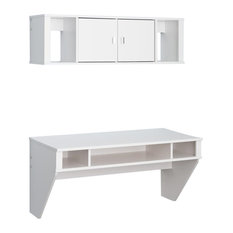 White Laminate Desks Houzz Prepac Furniture Designer Floating Desk And Hutch Set White Desks Hutches
