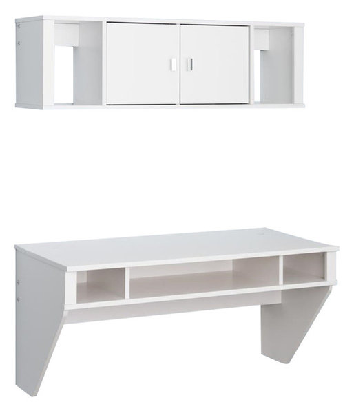 Prepac Designer Floating Desk And Hutch Set Washed Black Prepac Designer Floating Desk And Hutch Set White