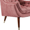 Modern Urban Living Tufted Accent Chair, Velvet Rose Red