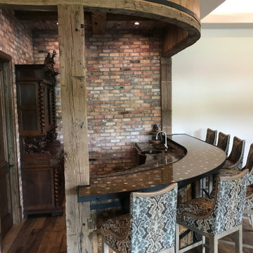 Ranch Style wet Bar with rare coin collection embedded in clear epoxy