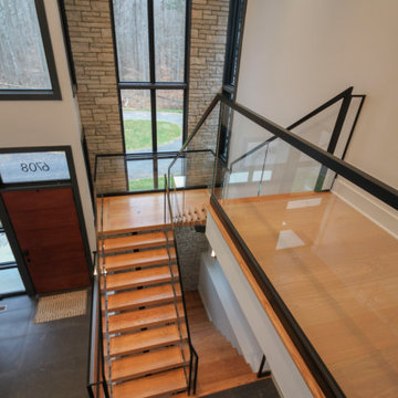 Project #98 | Modern Mono-beam Staircase with Glass Railing