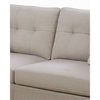 Poundex Furniture 2 Piece Fabric Sofa Loveseat Set in Beige Color