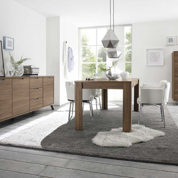 LC Mobili Palma Walnut Dining Table Set - Made in Italy