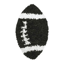 Shaggy Raggy Kids Area Rug with Football Pattern - Rugs