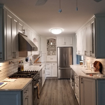 Traditional, white recessed panel kitchen