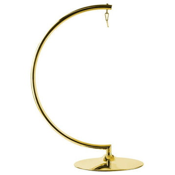 Aron Living 62" Mid-Century Metal Bubble Chair Stand in Gold