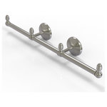 Allied Brass - Monte Carlo 3 Arm Guest Towel Holder, Satin Nickel - This elegant wall mount towel holder adds style and convenience to any bathroom decor. The towel holder features three sections to keep a set of hand towels easily accessible around the bathroom. Ideally sized for hand towels and washcloths, the towel holder attaches securely to any wall and complements any bathroom decor ranging from modern to traditional, and all styles in between. Made from high quality solid brass materials and provided with a lifetime designer finish, this beautiful towel holder is extremely attractive yet highly functional. The guest towel holder comes with the 22.5 inch bar, two wall brackets with finials, two matching end finials, plus the hardware necessary to install the holder.