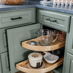 32" WOOD HALF MOON CORNER ACCESSORY - Kitchen Cabinetry