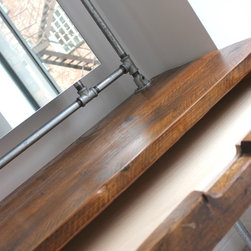 Meila Reused Scaffolding Industrial Dressing Table & Steel Pipe Framed Mirror - Nightstands And Bedside Tables