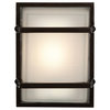 Outdoor Wall Light with White Glass in Bronze Finish
