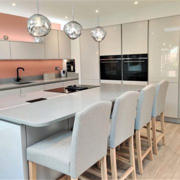 Nobilia Line N Handleless Flash Kitchen in Satin Grey High Gloss